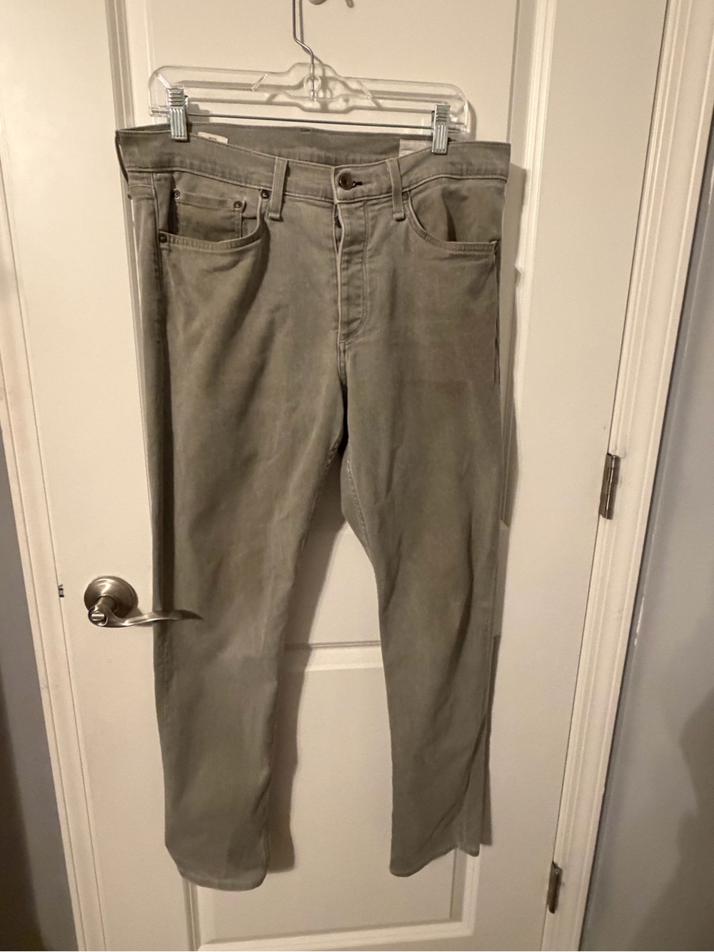rag & bone Men's Olive Green Slim Straight Jeans